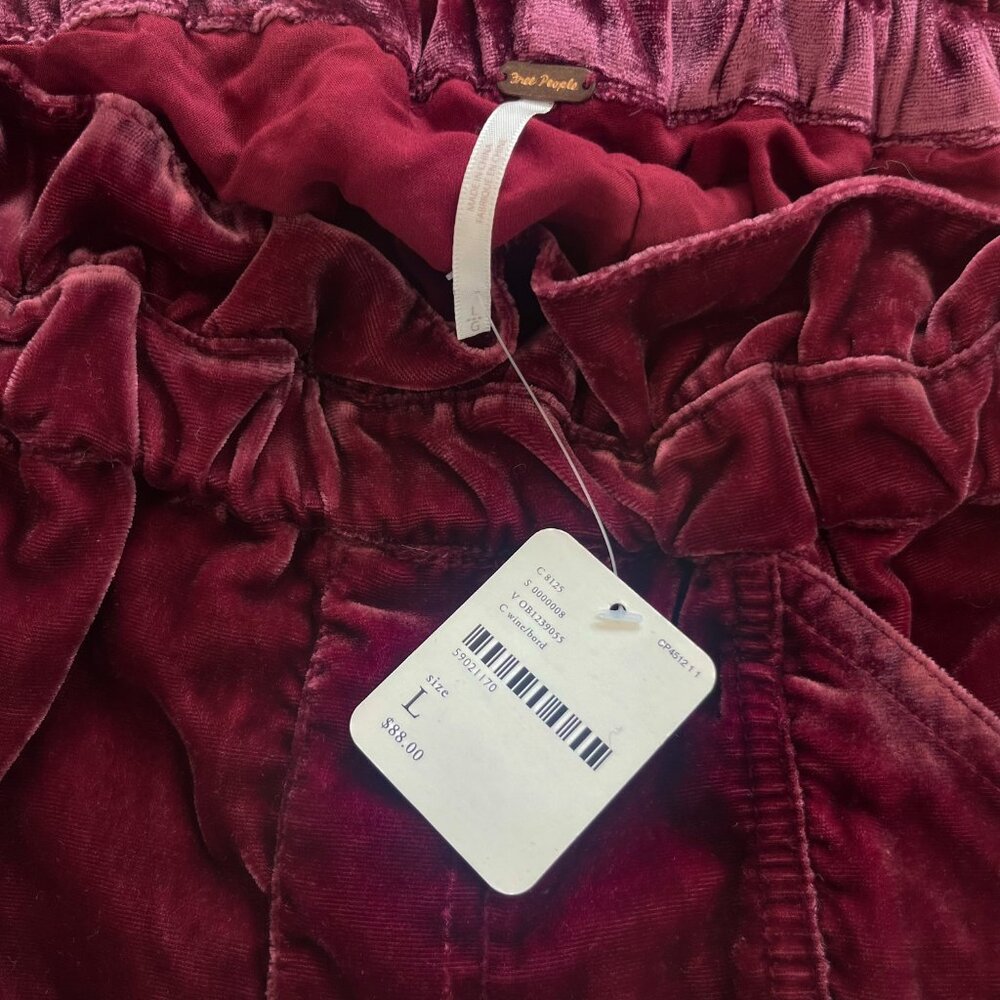 Free People At First Sight Velvet Shorts - L - Burgundy - Picture 5 of 5